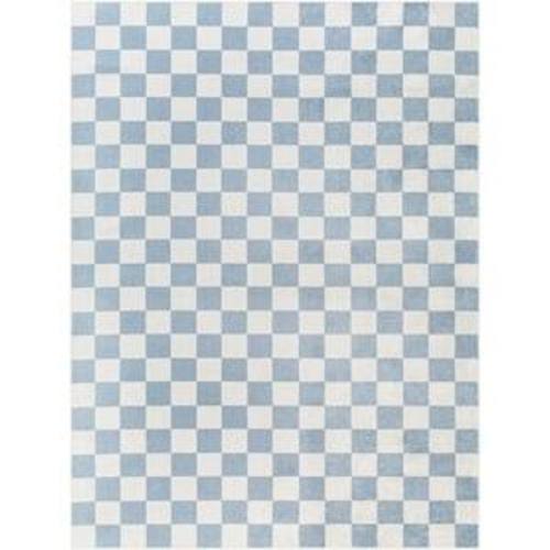 Lillian Blue 5 ft. x 7 ft. Checkered Machine-Washable Indoor Area Rug