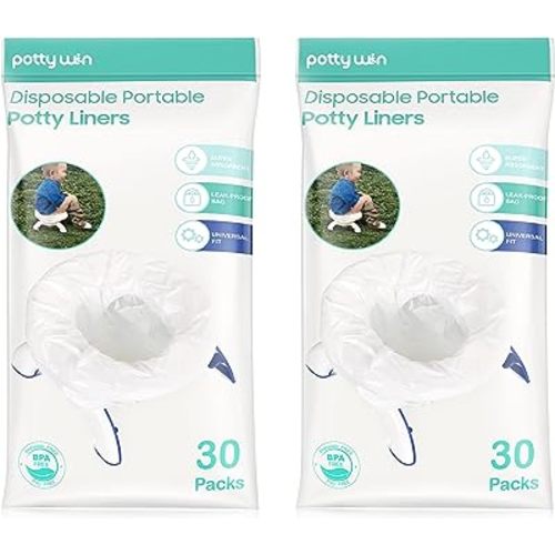 [60 Counts] Disposable Potty Liners compatible with OXO Tot 2-in-1 Go Potty, Universal Refill Bags for Toddler Travel