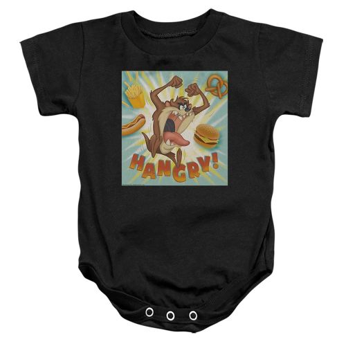 Looney Tunes Taz Hangry Unisex Infant Snap Suit for Baby (18 Months) Black