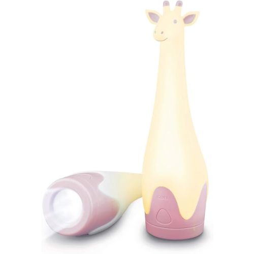 Zazu Kids Nightlight Torch Flashlight Giraffe Toy - Kids LED Cordless Pink Lamp, Bedside Light, Multiple Color Options, Auto Shut-Off - Gina The Giraffe