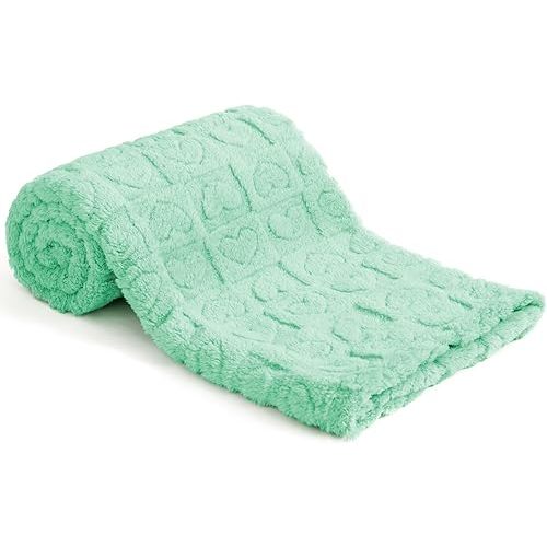 Excervent Super Soft Baby Throw Blanket with Heart Checkered, Premium Silky Flannel Fleece 3D Jacquard Decorative Fuzzy Baby Blankets, for Boys and Girls (40x50 inches) Sage Green