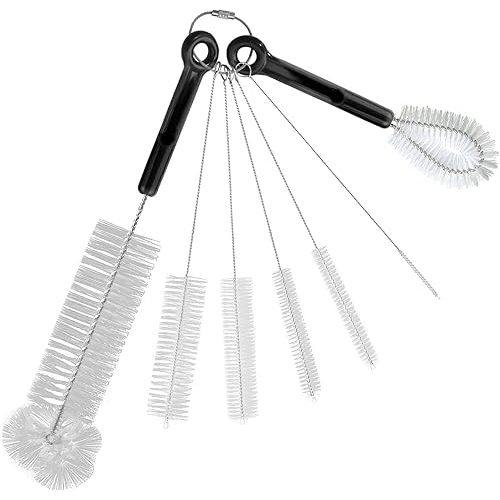 Bottle Brush and Straw Cleaner Brush Set,7 Pcs 12” Extra Long Water Bottle Cleaning Brush for Cleaning Baby Bottles,Straws, Narrow Neck Bottles, Wine Decanter,Pipes and Cup Cover