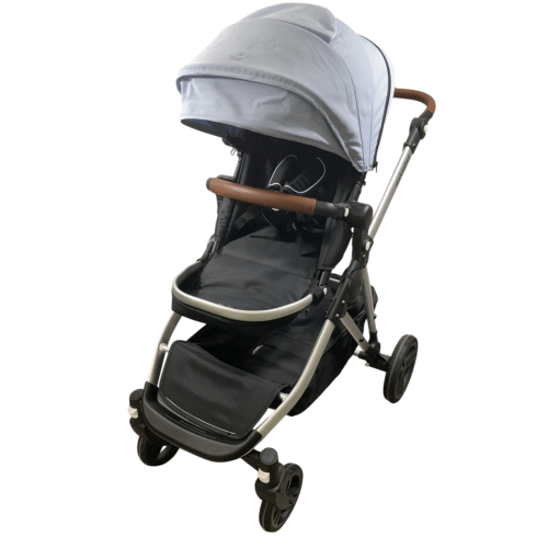 Mockingbird Single to Double 2.0 Stroller, Sky, Windowpane, Silver With Penny Leather, 2025