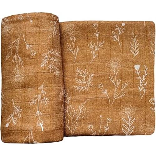 LEYL&ARI Muslin Swaddle Blanket | Receiving Wrap for Baby Boy Girl | Gender Neutral Newborn Essentials (Wildflowers)