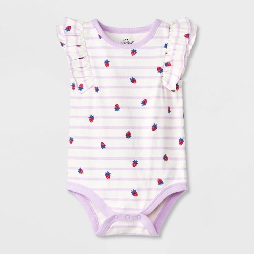 Baby Girls' Ruffle Bodysuit - Cat & Jack™ Cream 6-9m