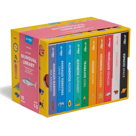 My First Bilingual Library: A Spanish-English Vocabulary Board Book Set of Colors, Numbers, Animals, ABCs, and More (Si Sabo Kids)