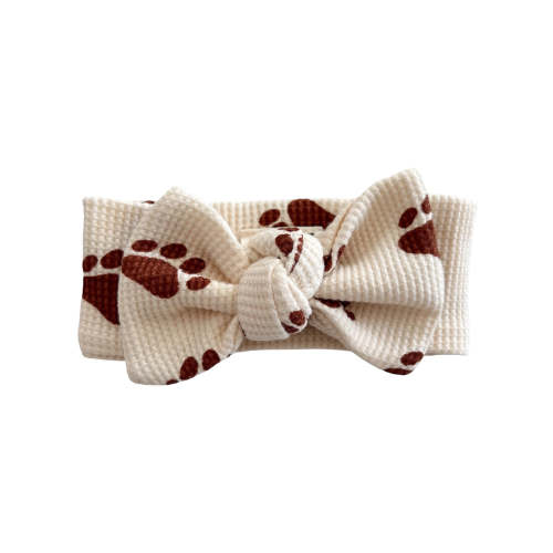Organic Waffle Knot Bow, Bear Paw