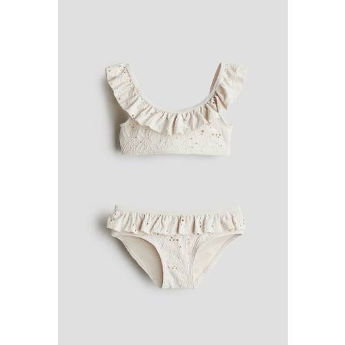 2-PIECE SWIMSUIT WITH RUFFLE TRIM, Light Beige - size 3/4T (2-4Y)