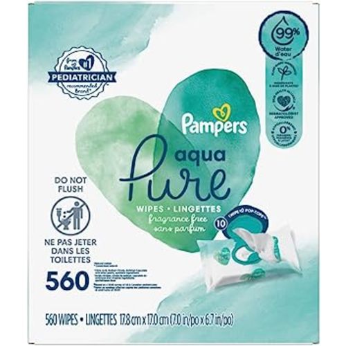 Pampers Aqua Pure Sensitive Baby Wipes (10X Pop-Top 560 Count)