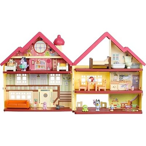 Bluey House Playset | XL Lights & Sounds Playhouse, Amazon Exclusive, Includes Dance Floor, Nana, Bingo, Chattermax & Bluey Toys, Ages 3+