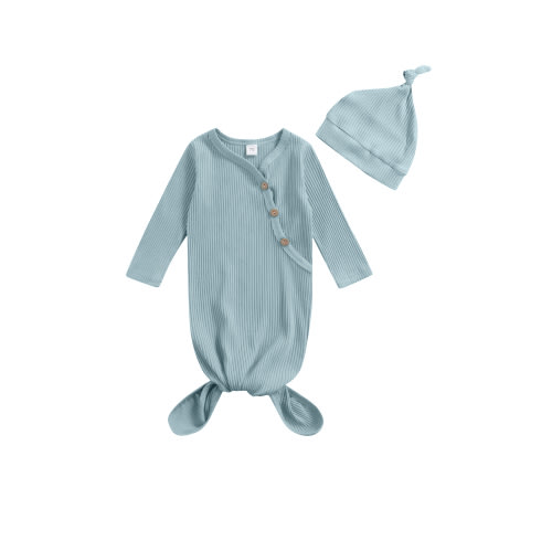 Sunisery Newborn Baby Girl Boy Coming Home Knotted Gown Unisex Infant Sleep Onesie Cute Baby Winter Pajamas