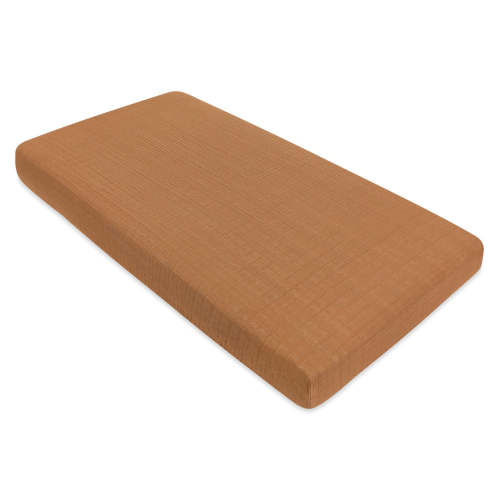 Crib Sheet In GOTS Certified Organic Muslin Cotton - Burnt Sienna