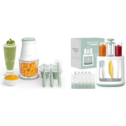 Momcozy Squeeze Station for Puree Food Storage & Momcozy 9-in-1 Baby Food Maker & Blender Set