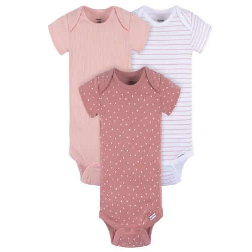 Gerber Baby Neutral Short Sleeve Bodysuits, 3-Pack, Sizes Newborn - 24 Months