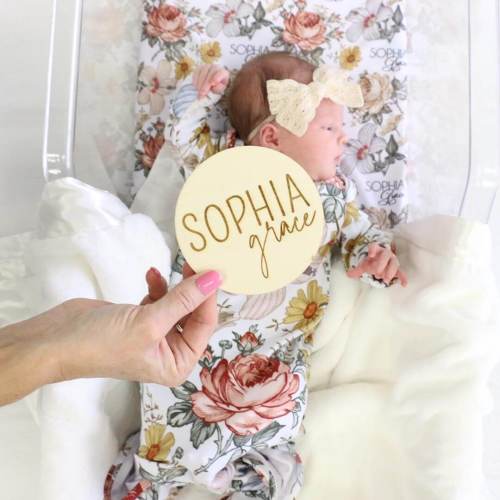 Personalized Baby Name Wood Announcement | Block Girl