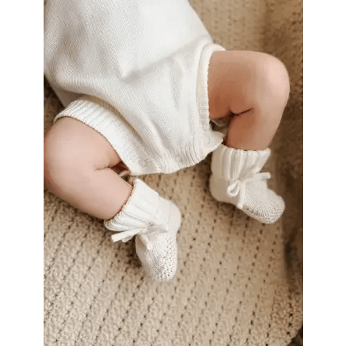Knit Booties - Cloud
