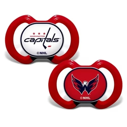 Babyfanatic Officially Licensed Unisex Pacifier 2-pack - Nhl Washington Capitals.