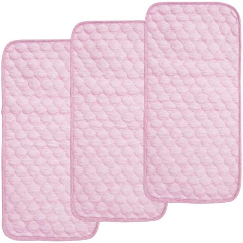 BlueSnail Quilted Thicker Waterproof Changing Pad Liners,3 Count(Pink 13” x 27”)