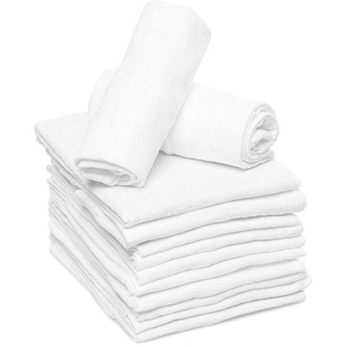Ruvanti 10 Pack Birdseye Flat-Fold Cloth Diapers for Babies, 100% Cotton Extra Large Reusable Diapers 24x24 inches, Baby Burp Cloths