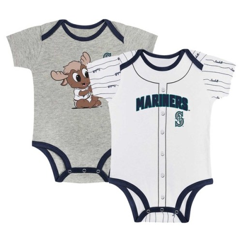 Newborn & Infant Seattle Mariners Gray/White Two-Pack Play Ball Bodysuit Set