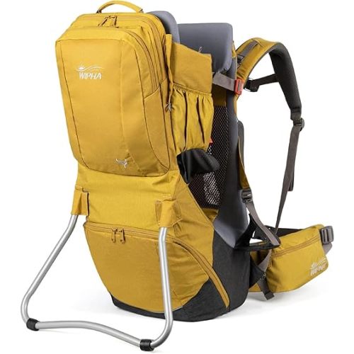 WIPHA Baby Backpack Carrier, Upgraded Carrying System Baby Hiking Backpack Carrier, Ergonomic Pro Hiking Baby Carrier Backpack with Safety Seat, Lightweight Large Capacity Toddler Carrier