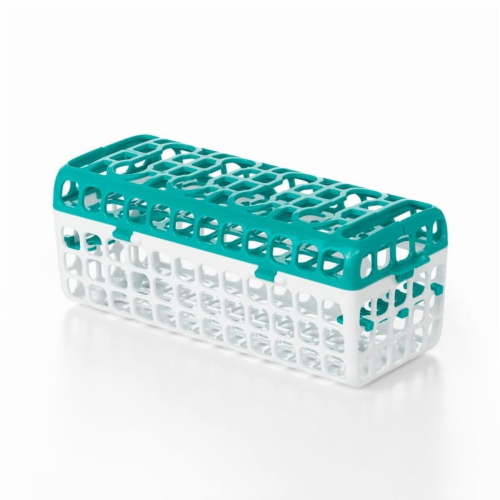 OXO Dishwasher Basket for Bottles and Sippy Cups, Teal, Holds Up to 8 Nipples and Parts