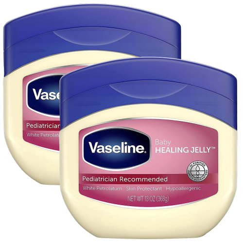 Vaseline Healing Jelly Baby, 2-Pack – Hypoallergenic Moisturizer For Baby Care, Diaper Rash, Sensitive And Dry Skin, Baby Powder Scent, 13 Oz Ea Packaging May Vary