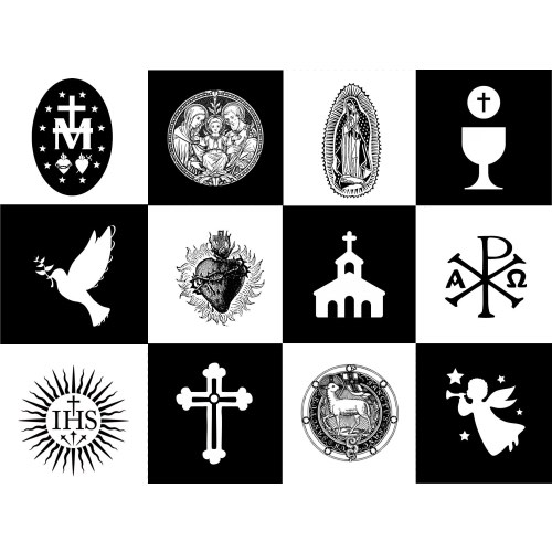 Catholic Baby Gift, High Contrast Baby Cards, Catholic Baby Gifts, Montessori Black and White Sensory Cards, PDF