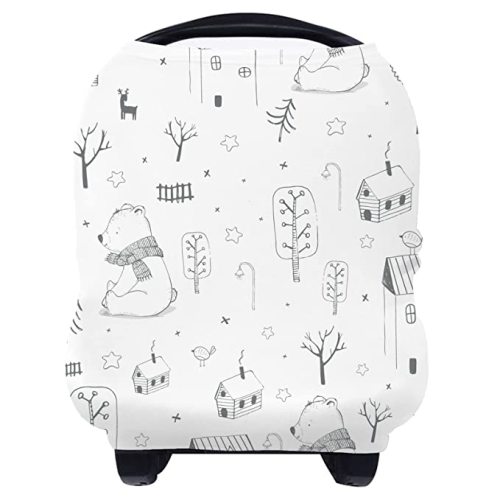 Yoofoss Nursing Cover Breastfeeding Scarf - Baby Car Seat Covers, Infant Stroller Cover, Strechy Carseat Canopy for Boys and Girls (Bear)