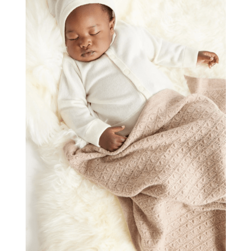 Washable Cashmere Pointelle Baby Blanket