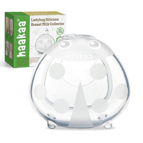 haakaa Ladybug Silicone Breast Milk Collector - Breast Shells Nursing Cup for Breastfeeding, Protect Sore Nipples, Extra-Soft and Reusable, 2.5oz/75ml, 1PC