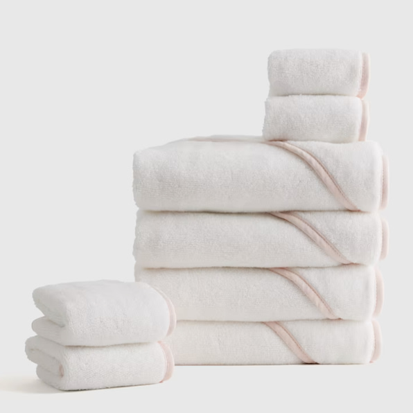 Organic Turkish Cotton Baby Bath Bundle 8-Pack in Soft Pink