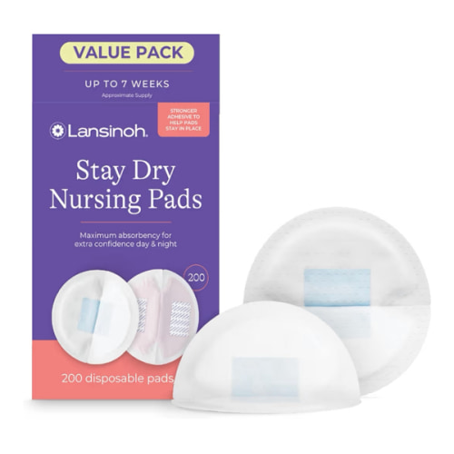 Lansinoh Stay Dry Disposable Nursing Pads, Soft and Super Absorbent Breast Pads, Breastfeeding Essentials for Moms, 240 Count