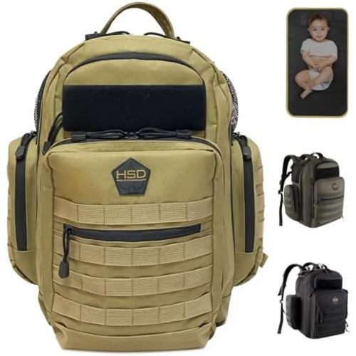 HighSpeedDaddy - Baby Diaper Backpack, Military-Grade, Waterproof, Compact Baby Travel Bag w/Stroller Straps & Tablet Sleeve