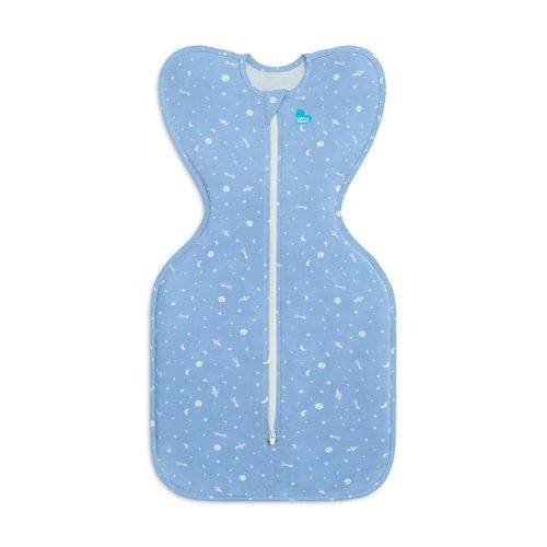 Love to Dream Swaddle UP, Silky-Lux 1.0 TOG, Super Soft, Luxurious 100% Viscose from Bamboo, Allow Baby to Sleep in Their Preferred Arms Up Position, Snug Fit Calms Moro Reflex, 13-19 lbs, Blue