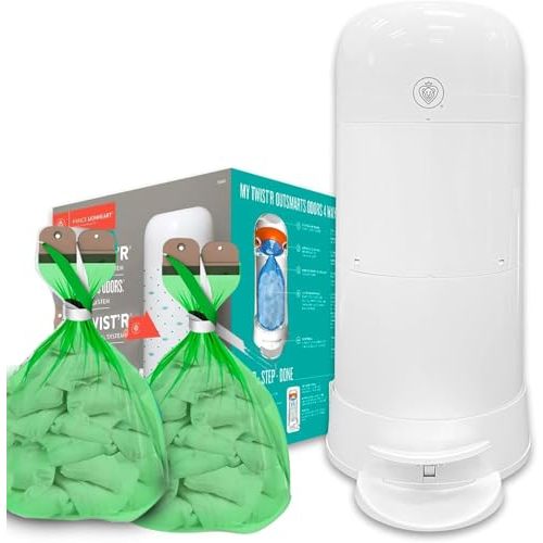 Prince Lionheart My Twist’R Diaper Pail with Refill Bags Included - Hands Free Patented Design Completely Eliminates Odors - Easy to Use, Customize to Match Nursery