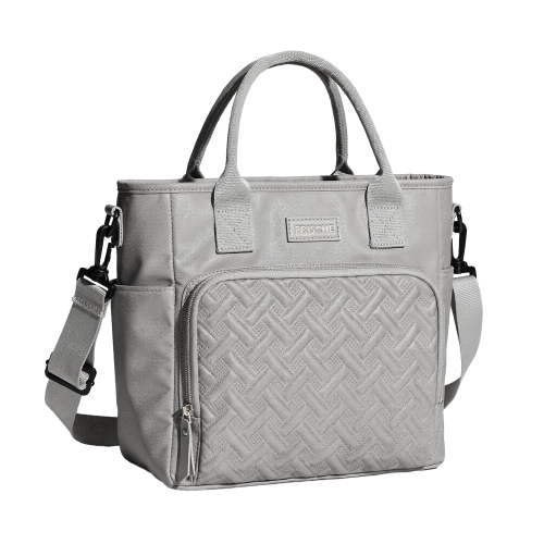 Tote Diaper Bag for Mom - 0.9lb Lightweight Large Capacity Thermal Baby Bag, 2 Thermal Pockets + Side Holders, Simple Open Design(Gray)