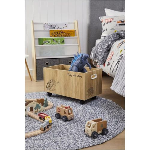 Oak Look and White Book Holder with Organiser