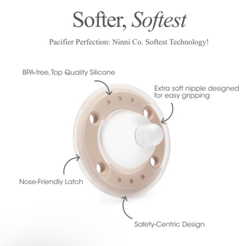 Ninni Pacifier- Oatmeal 2 Pack Pacifier Like Breast – Ninni Co