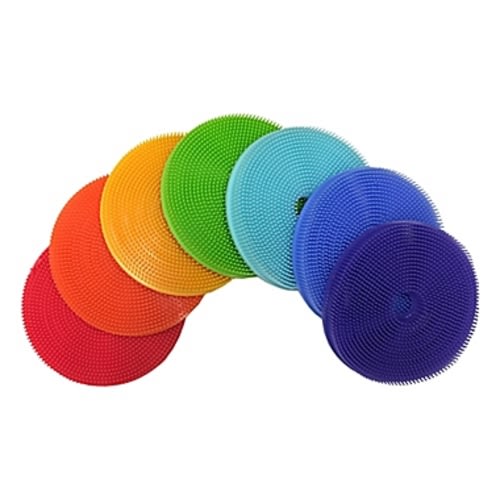 Innobaby 7-Pack Bathin' Smart Rainbow Spots Silicone Bath Toy and Scrub Set