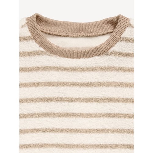 Cozy Terry Striped Crew-Neck Sweatshirt for Baby