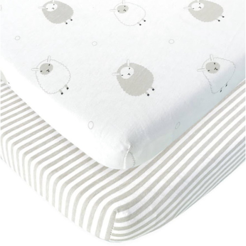 Baby Cradle Sheets Fitted 18x36x2 - Compatible with Arms Reach Co Sleeper Cambria, Clear Vue, Mini Ezee,Bassinet - Pure Jersey Cotton - Breathable | Unisex
