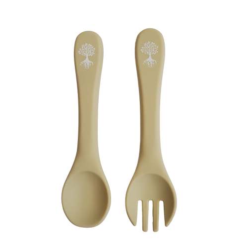 Spoon and Fork Set in Pear
