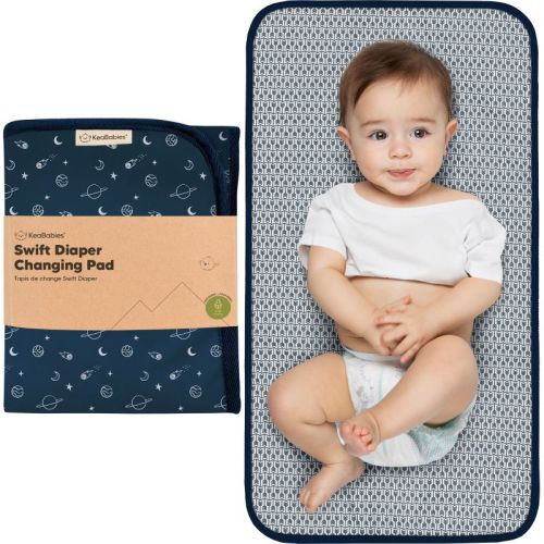 KeaBabies Swift Portable Diaper Changing Pad, Portable Waterproof Diaper Changing Pad for Baby, Travel Changing Pad for Diaper Bag (Planets)