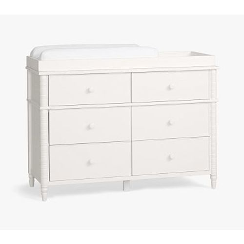 Elsie Extra-Wide Nursery Dresser &amp; Topper, Simply White, In-Home Delivery