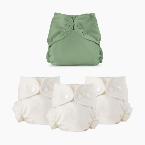 Esembly Blowout Proof Cloth Diaper Bundle - Aloe, Size 1 (7-17lbs)