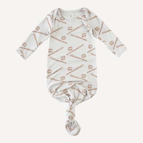 long sleeve lap neck knotted gown | ball and bat | bamboo