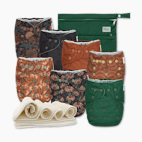 Nora's Nursery Cloth Pocket Diapers (7 Pack) - Dahlia
