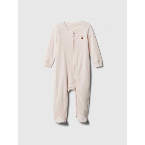 Baby Ribbed Two-Way Zip One-Piece