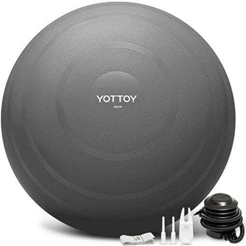 YOTTOY Anti-Burst Exercise Ball for Working Out, Yoga Ball for Pregnancy,Extra Thick Workout Ball for Physical Therapy,Stability Ball for Ball Chair Fitness with Pump